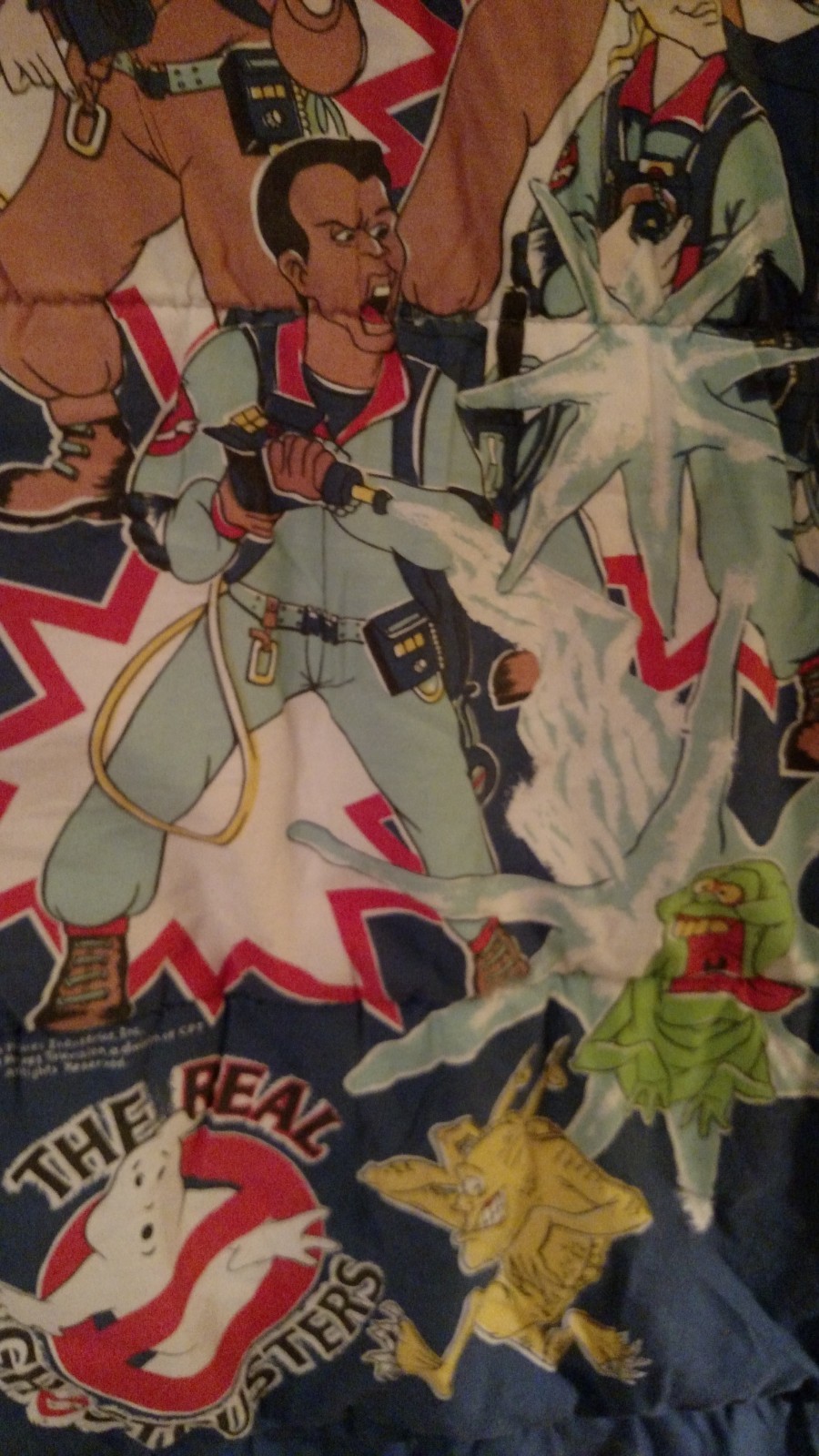Vtg The Real Ghost Busters Kids Sleeping Bag Blanket Throw1984 cover 28