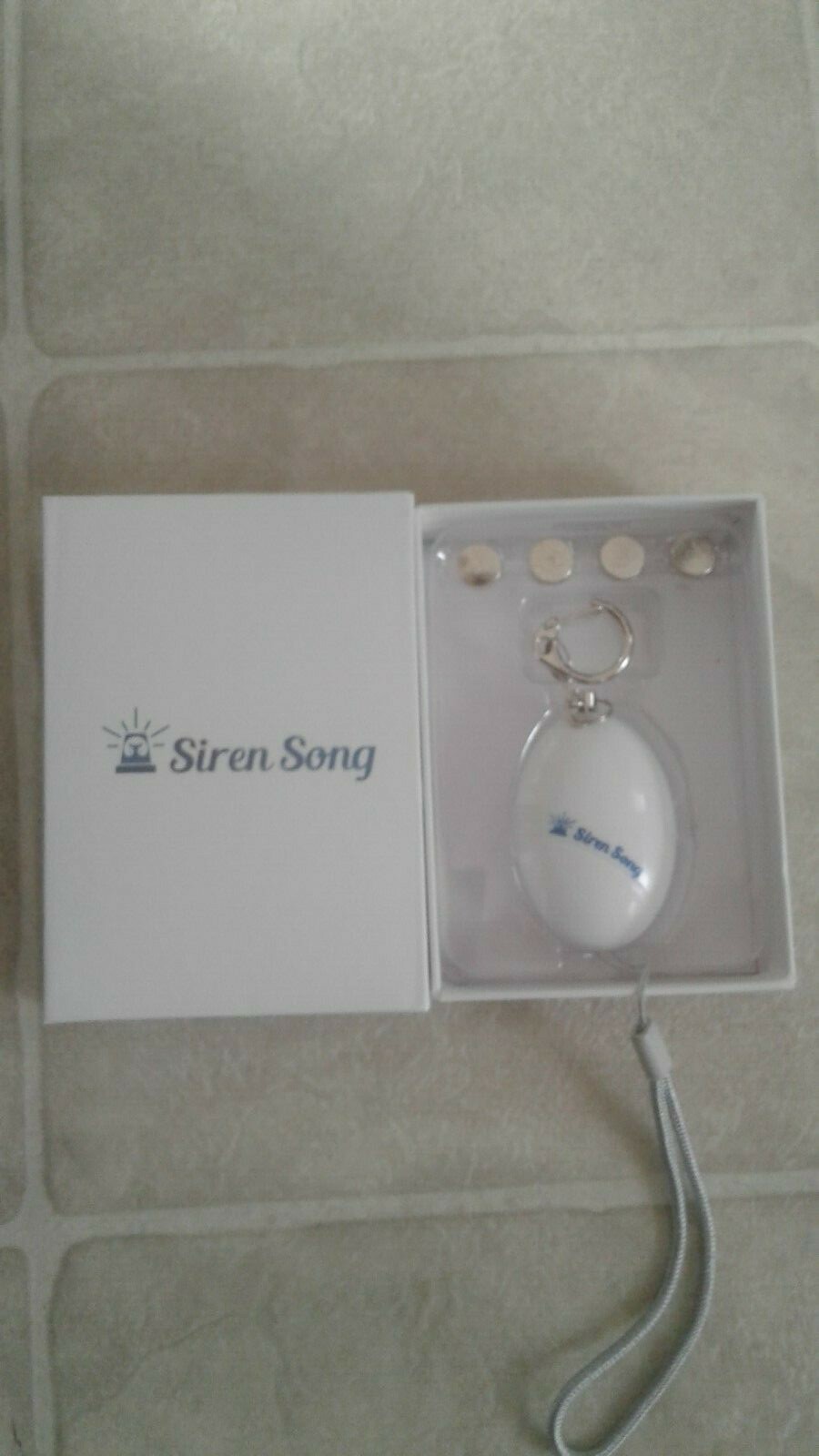 SIREN SONG  Personal Security Alarm Keychain White