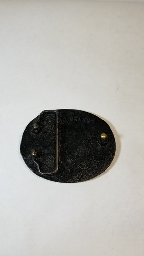 Vintage Old Sailing Ship Boat Solid Brass Belt Buckle Ocean Water Oval Nautical