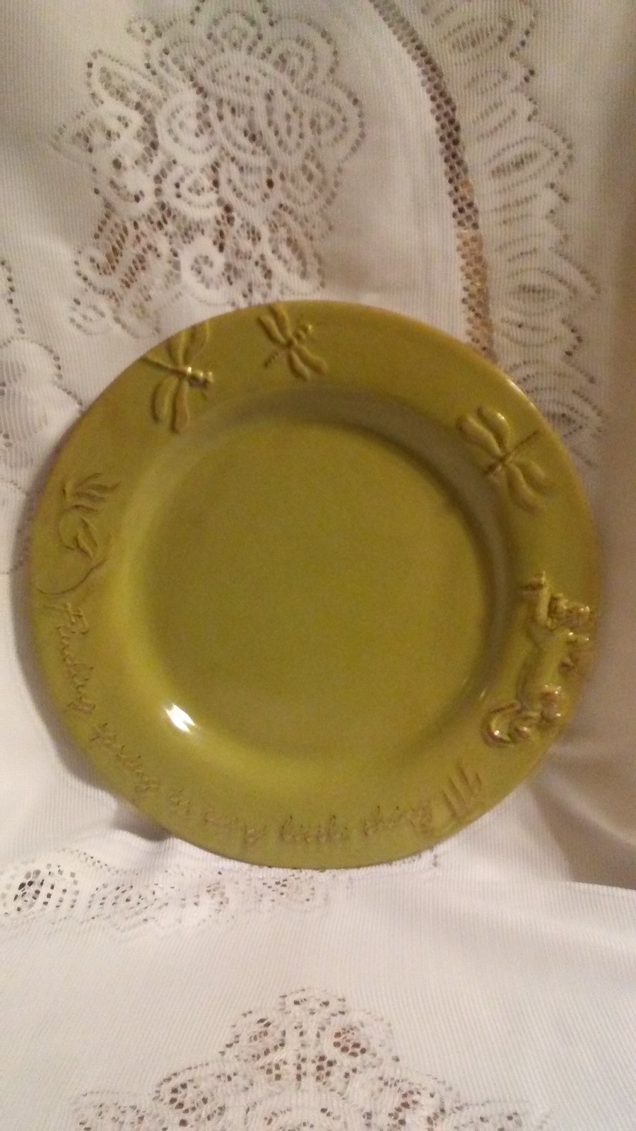 Disney Winnie The Pooh Ceramic Green Platter Plate Dish Microwave dishwasher saf