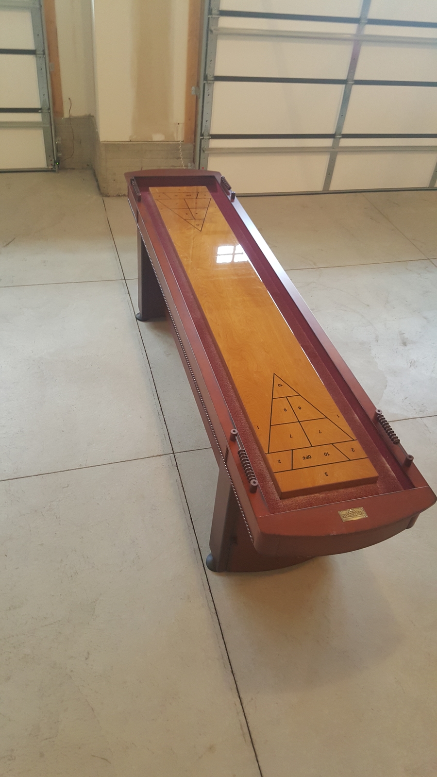 Barrington 9 Ft. Classic Wood Shuffleboard Table With Wine Rack Indoor