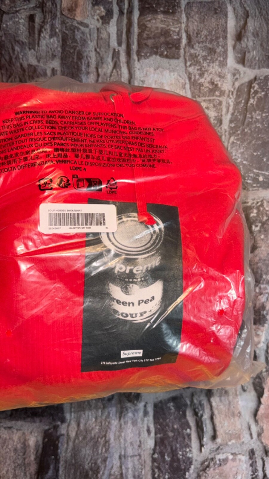 New Supreme Soup Can Hoodie Color Red Hooded Sweatshirt SS24
