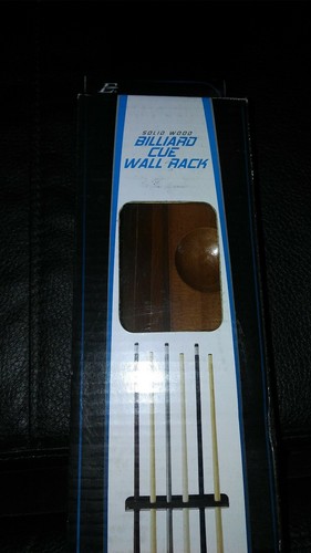 NEW Billiard Solid Wood Cue Wall Rack EastPoint Game Room Holds 6 Cues