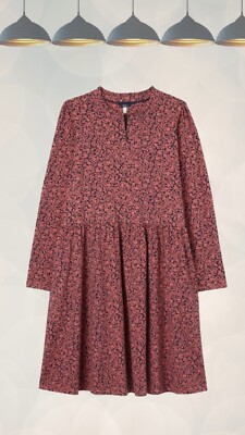 Ex Joules Women s Long Sleeve Zip Down Jersey Dress in Pink Aurora