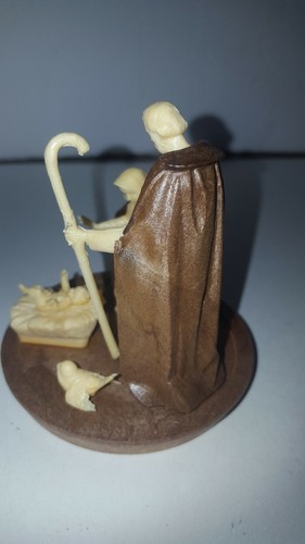 Vtg Mid Century Hard Plastic Nativity Made in Italy Mary Joseph & Christ Child