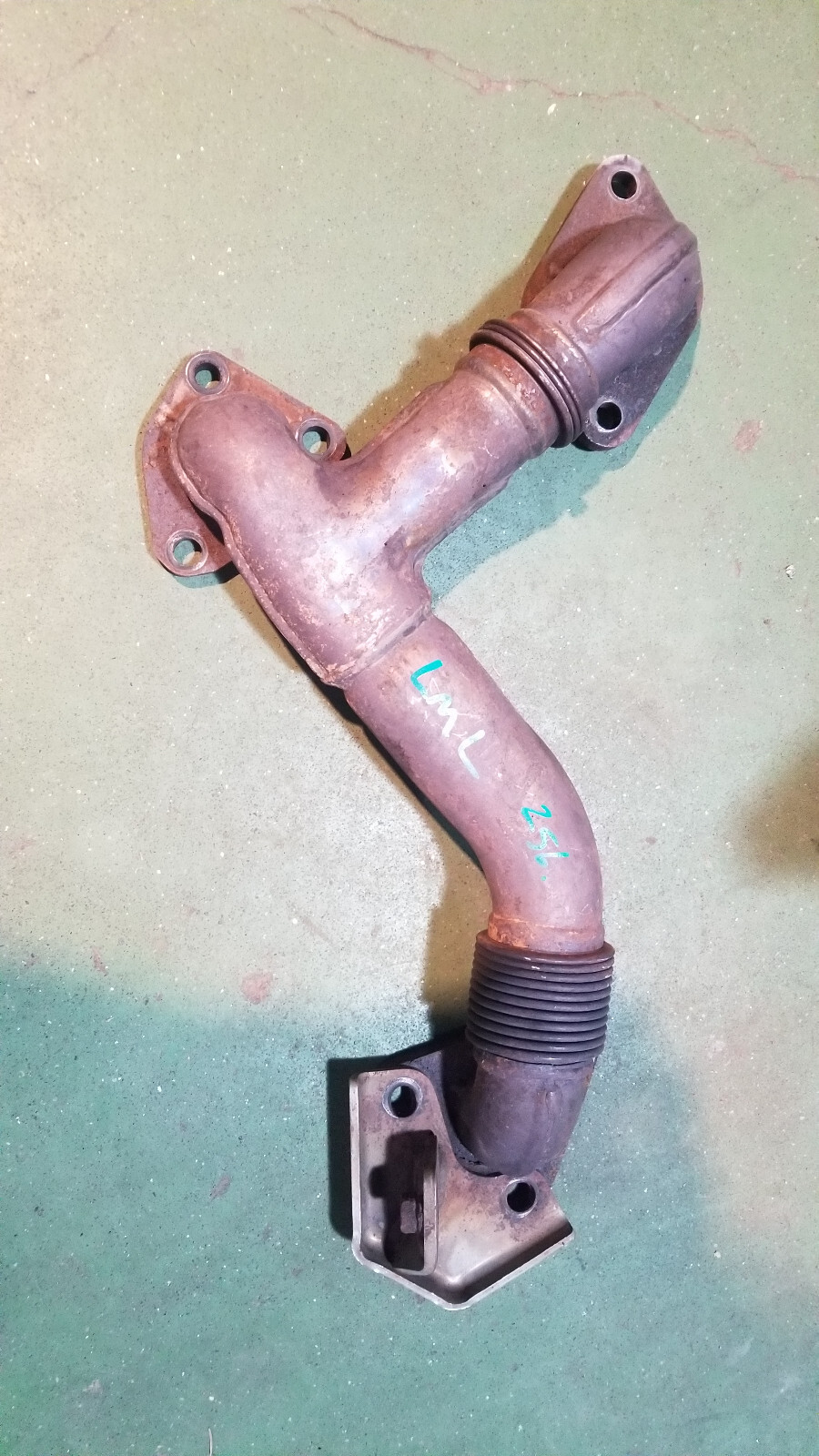 98066018 2008-2010 GMC 6.6 DURAMAX LMM DIESEL EXHAUST EGR PIPE  - Picture 1 of 5