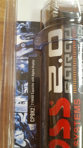 Boss CPBK2 2 Farad 20-Volt  Digital Voltage Car Audio Power Capacitor, LED Black