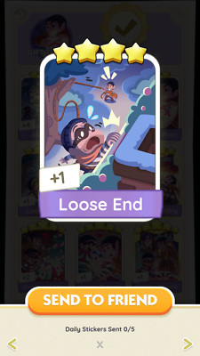 Loose End - Monopoly_Go Stickers - 4      - Set 12   FAST DELIVERY  