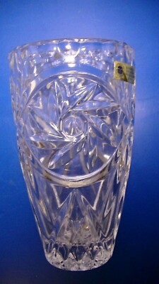  Bleikristal Starburst Sunburst 24% Lead Crystal Vase 6'' 