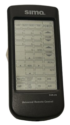 Sima SUR-20 8-Device LCD Touch Screen Learning Vintage Universal Remote Control 