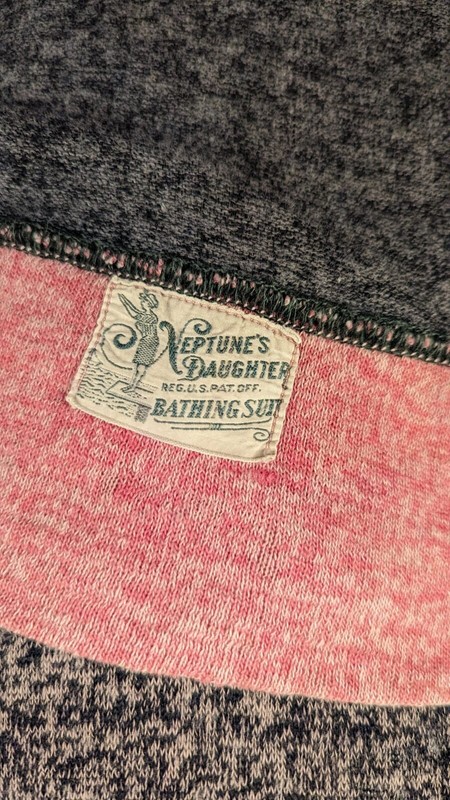 LATE TEEN&rsquo;S - 1920&rsquo;S JERSEY BATHING SUIT W ORIGINAL LABEL
