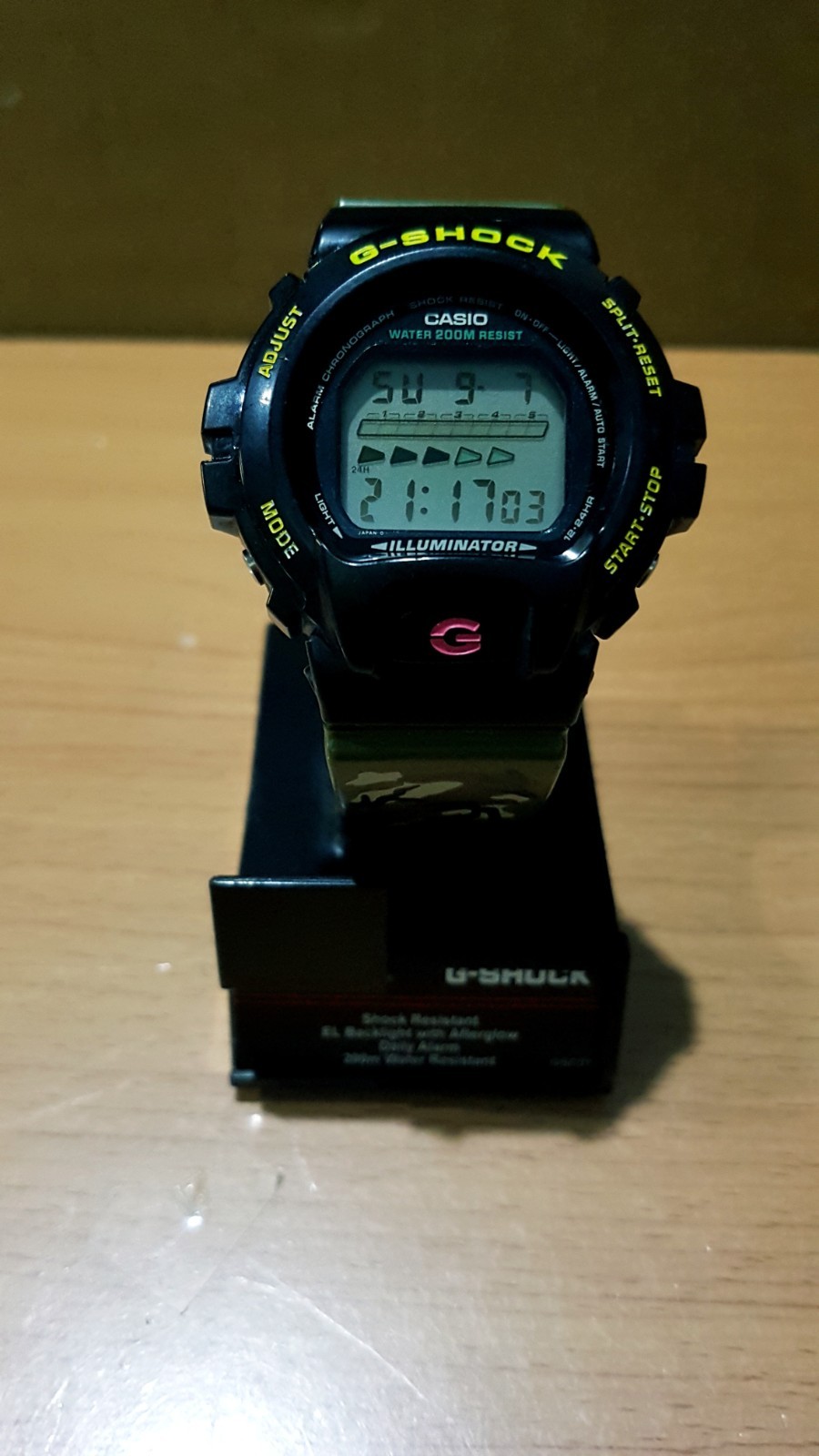 Vintage G-Shock DW-6600 Military Army Black Green Camouflage