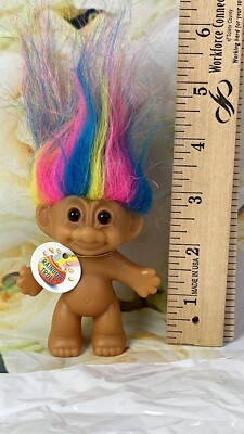 Vintage Russ TROLL DOLL RAINBOW HAIR Toy Figure Collectible 3'' NEW in Package