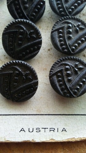 Vintage Austria and La Mode black  glass clothes buttons.
