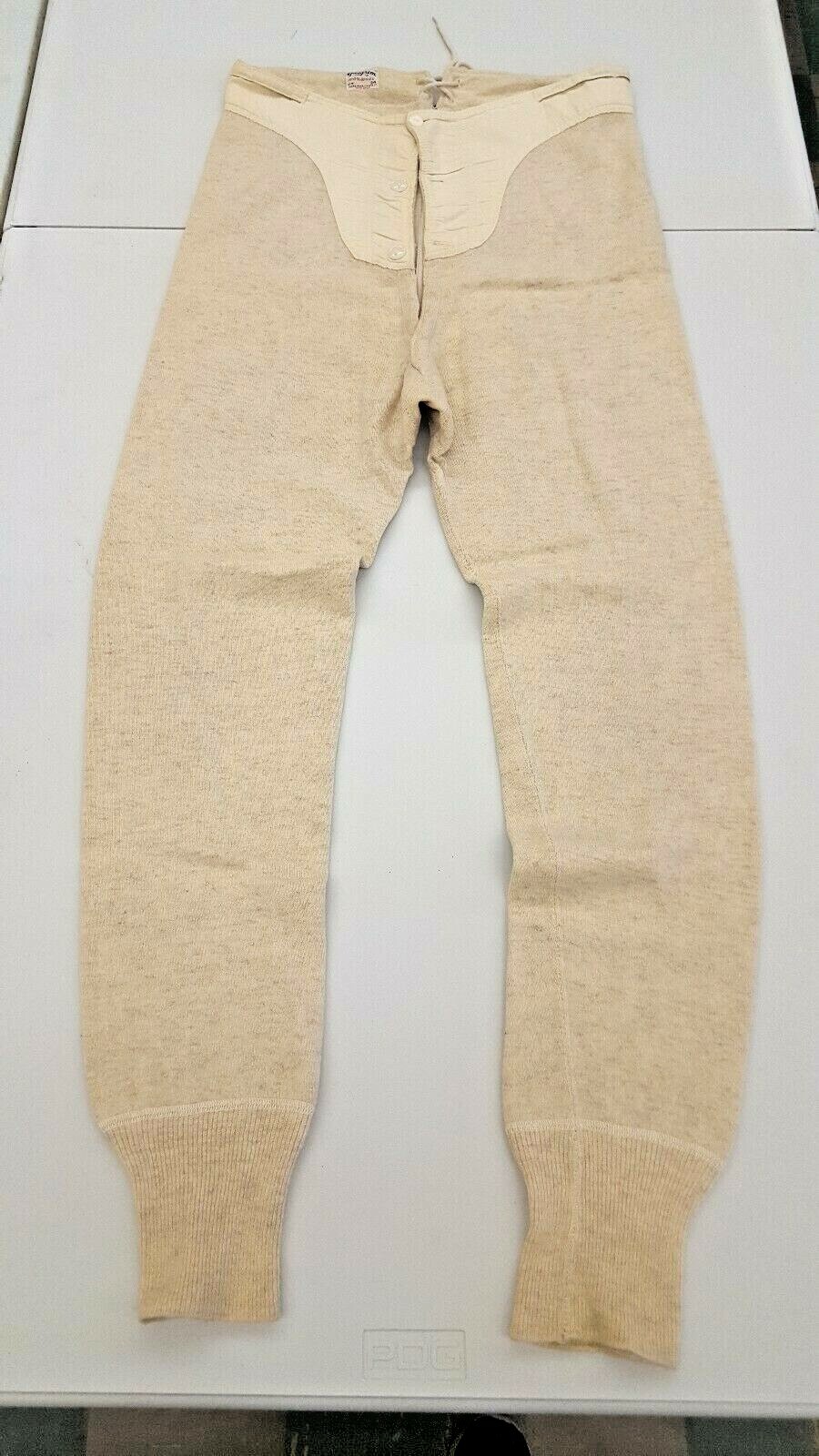 Vintage Wool Long Johns Long Underwear Pilgrim Sears Roebuck Men Top38 Bottom 34