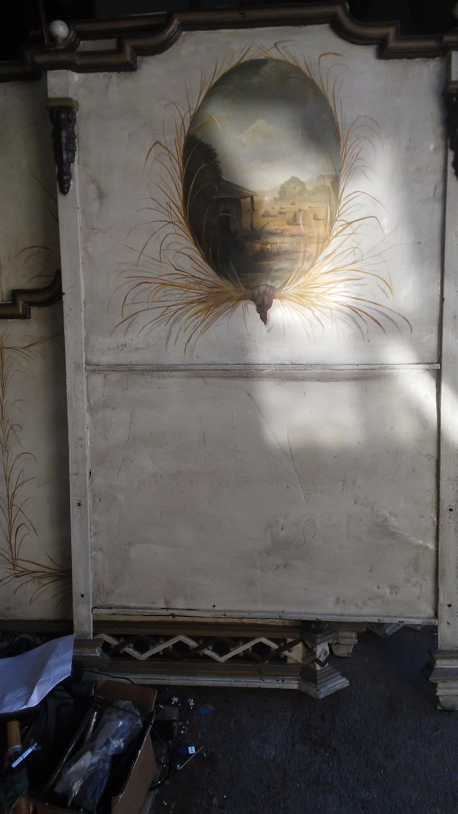 2 Antique Cast Iron Metal Tole Beds Hand Painted Bob Christian