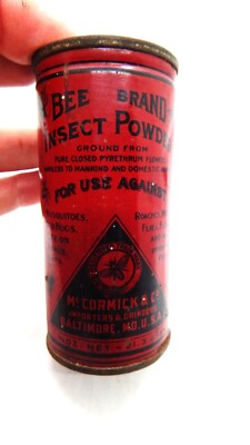 McCormick & Co. BEE BRAND Insect Powder Round Tin - NOT A SPICE TIN  Circa 1915