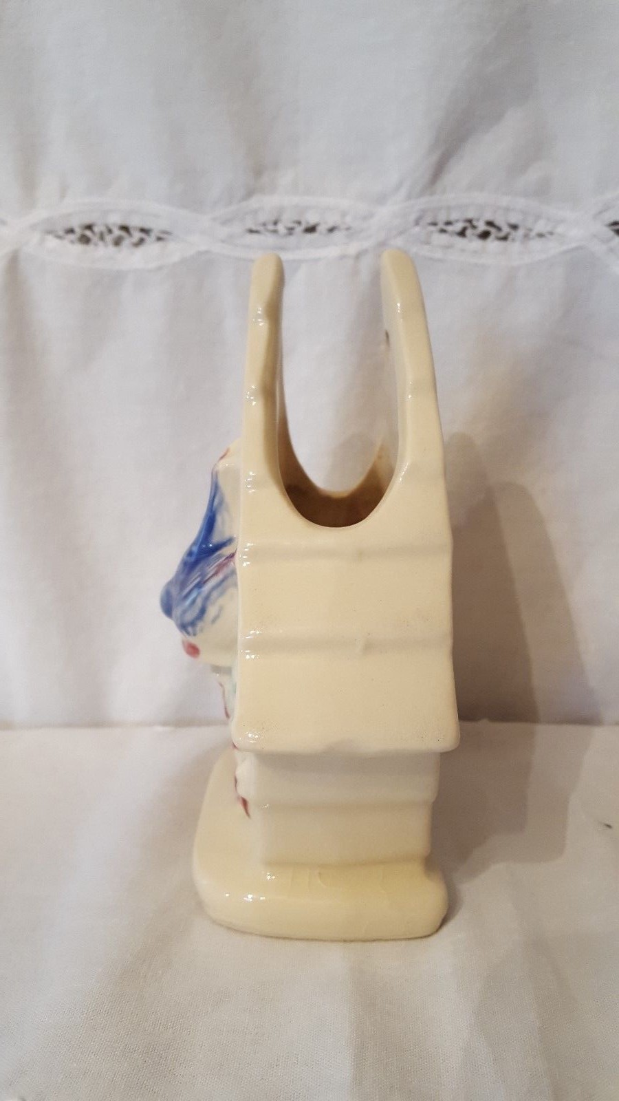 Vintage Shawnee pottery Wall Pocket Planter Blue birds with flowers