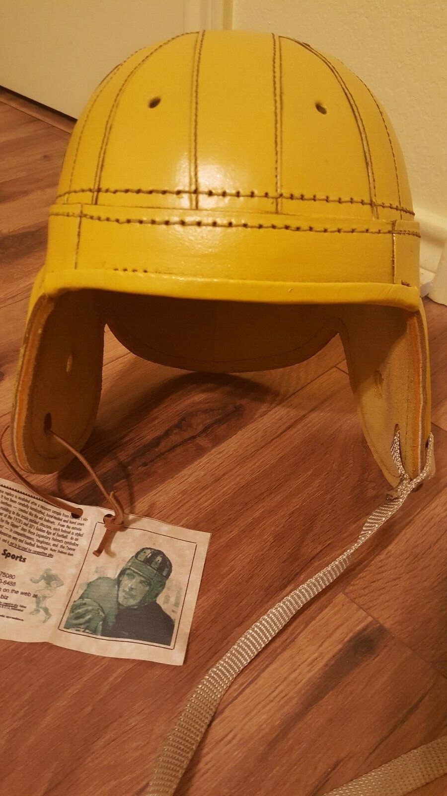 GREEN BAY PACKERS 1940'S Style Yellow Gold Leather Helmet