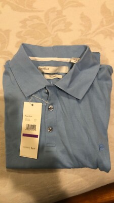 Perry Ellis Men Modern-Fit Blue Short Sleeve Polo Cotton Stretch Shirt 2xl