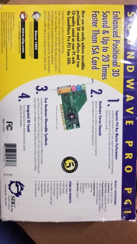 Pci Sound Card model ic1607 soundwave pro pci crystal clear 3d sound for games
