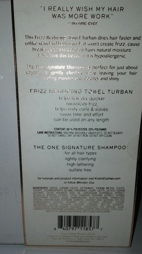 Kristin  Ess Frizz reducing towel turban and signature shampoo