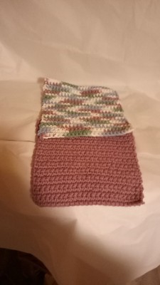 100% cotton. Hand crocheted dish clothes.  6.5''x6.5''
