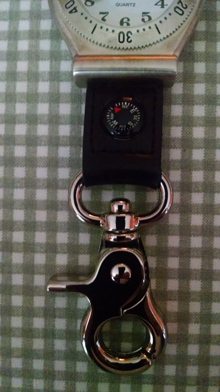 Croton Quartz Watch Clip On With Compass Silver Tone Brand New