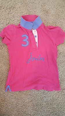 LITTLE JOULES pink BRANDED APPLIQUE polo top SHIRT SIZE 8