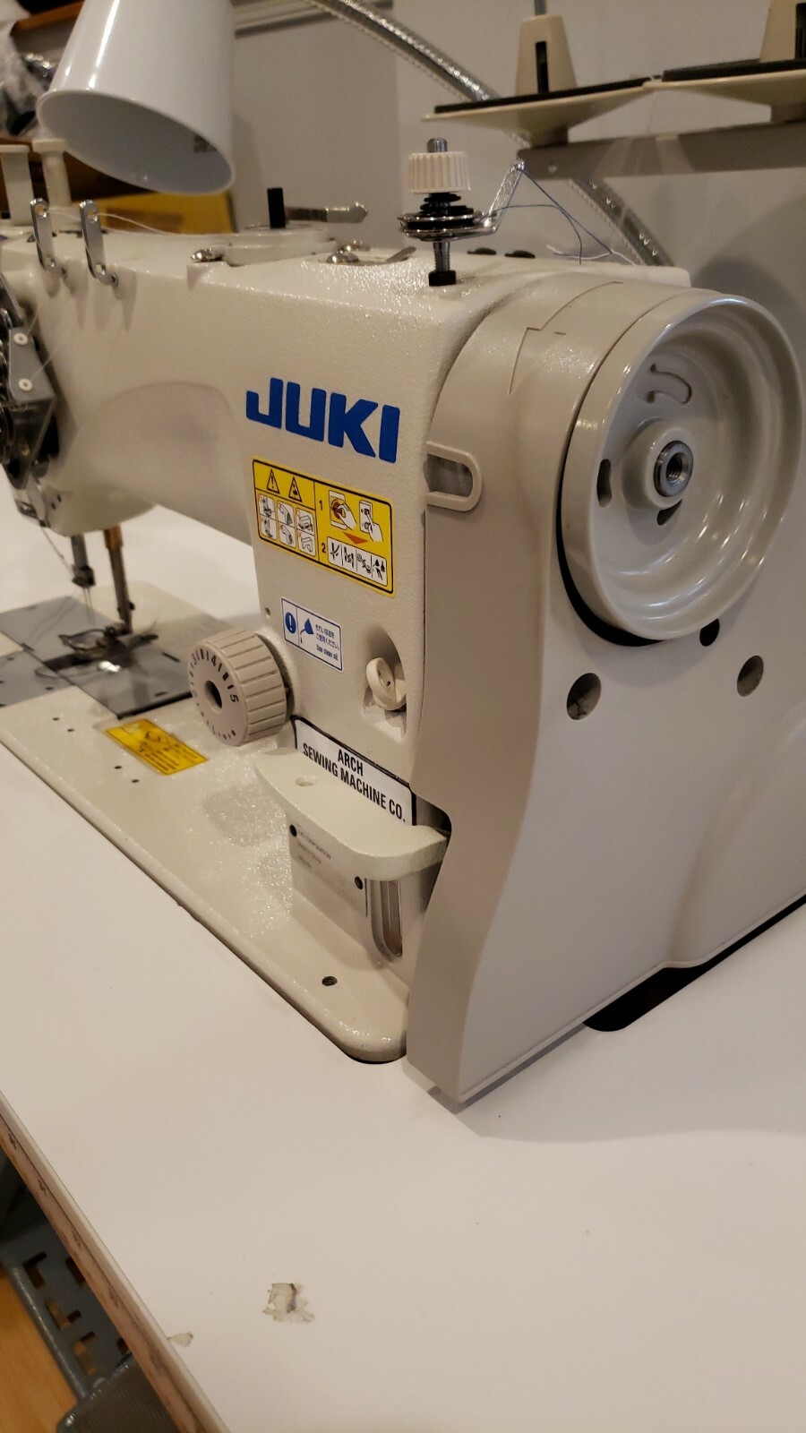 Juki LH-3528A Double Needle Lockstitch Industrial Sewing Machine Head and Table