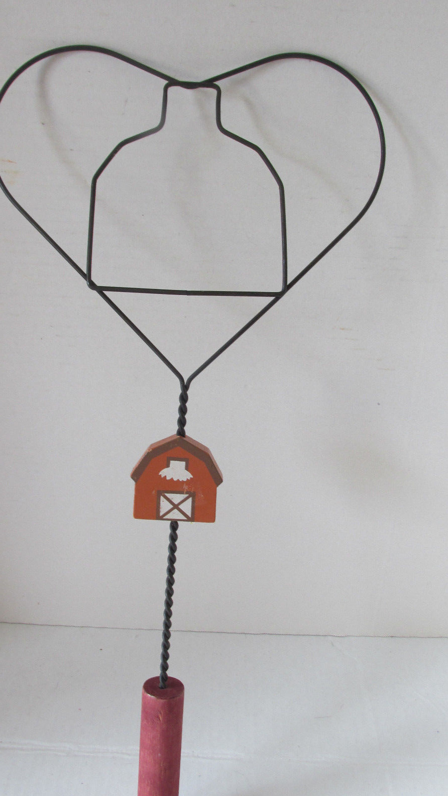 Folk Art Country Black Metal & Wood Handle Wire Rug Beater~Heart & Barn~18