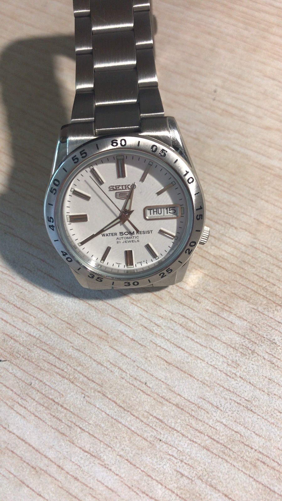 Seiko White Dial Analog Silver Tone Automatic Self Winding Men's Watch SNKD97K1 | eBay