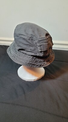 Zara Hat Gray Bucket Cotton Denim  Canvas Casual Beach Summer