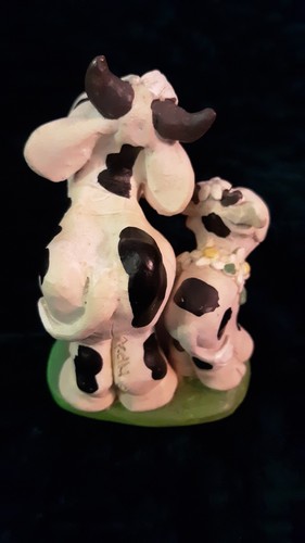 Li'l lil Luvables Cow Figurine Russ Berrie Kathleen Kelly Critter  #13913