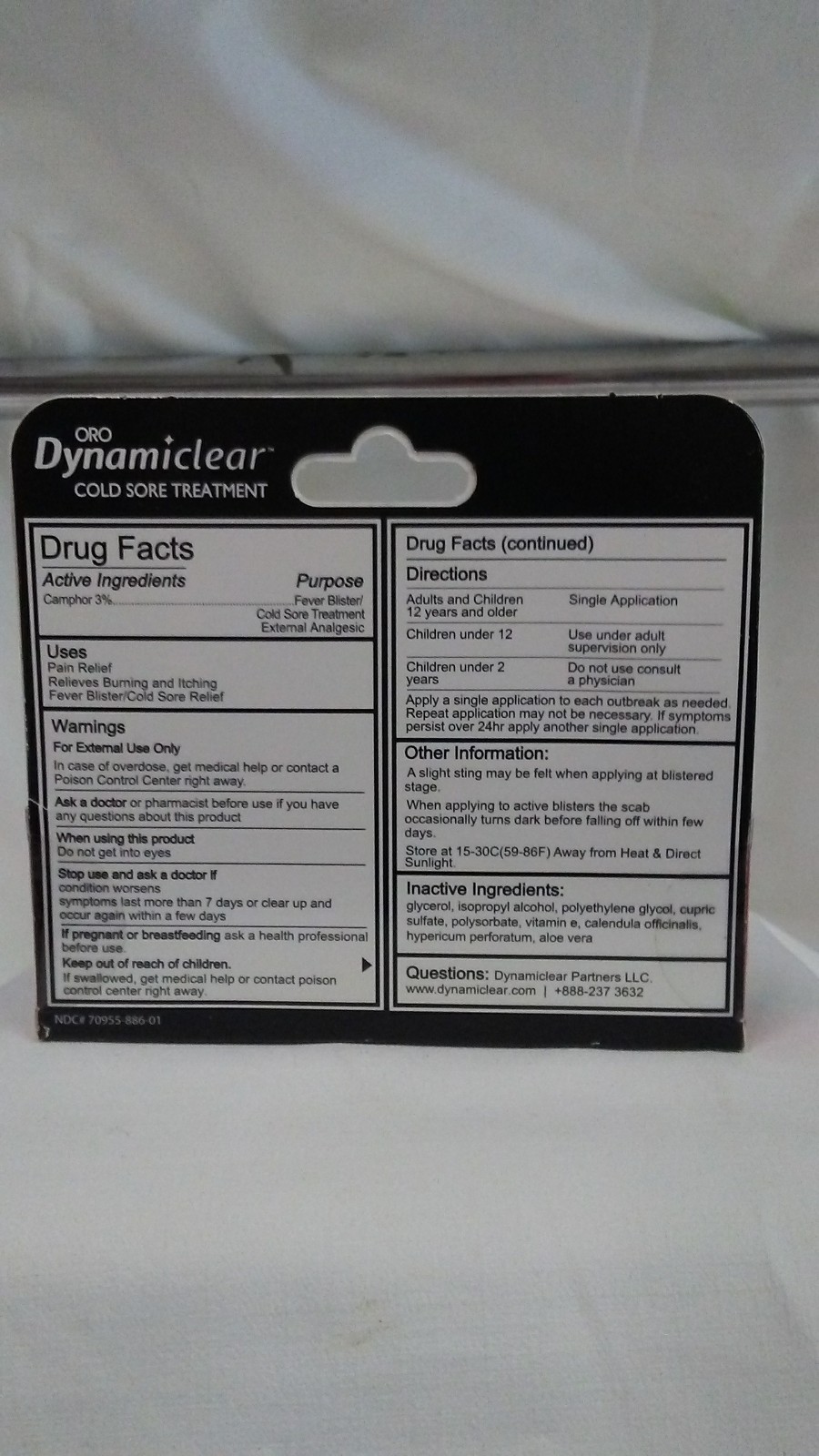 ORO DYNAMICLEAR FEVER BLISTER COLD SORE TREATMENT RAPID SYMPTOM RELIEF EXP 09/19