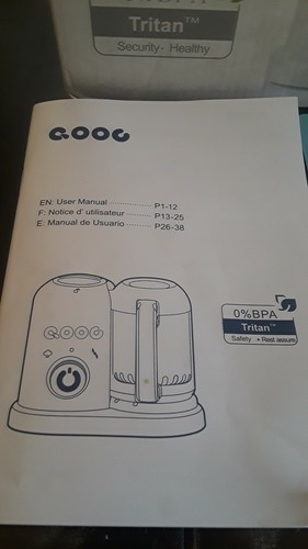 QOOC Q1-1 4-in-1 Mini Organic Baby Food Maker NIB