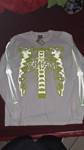 ★人気★ Stussy 25SS ラグラン L/S Tee Bone Stussy Rib Cage Reflective Long Sleeve Size L RARE Bones
