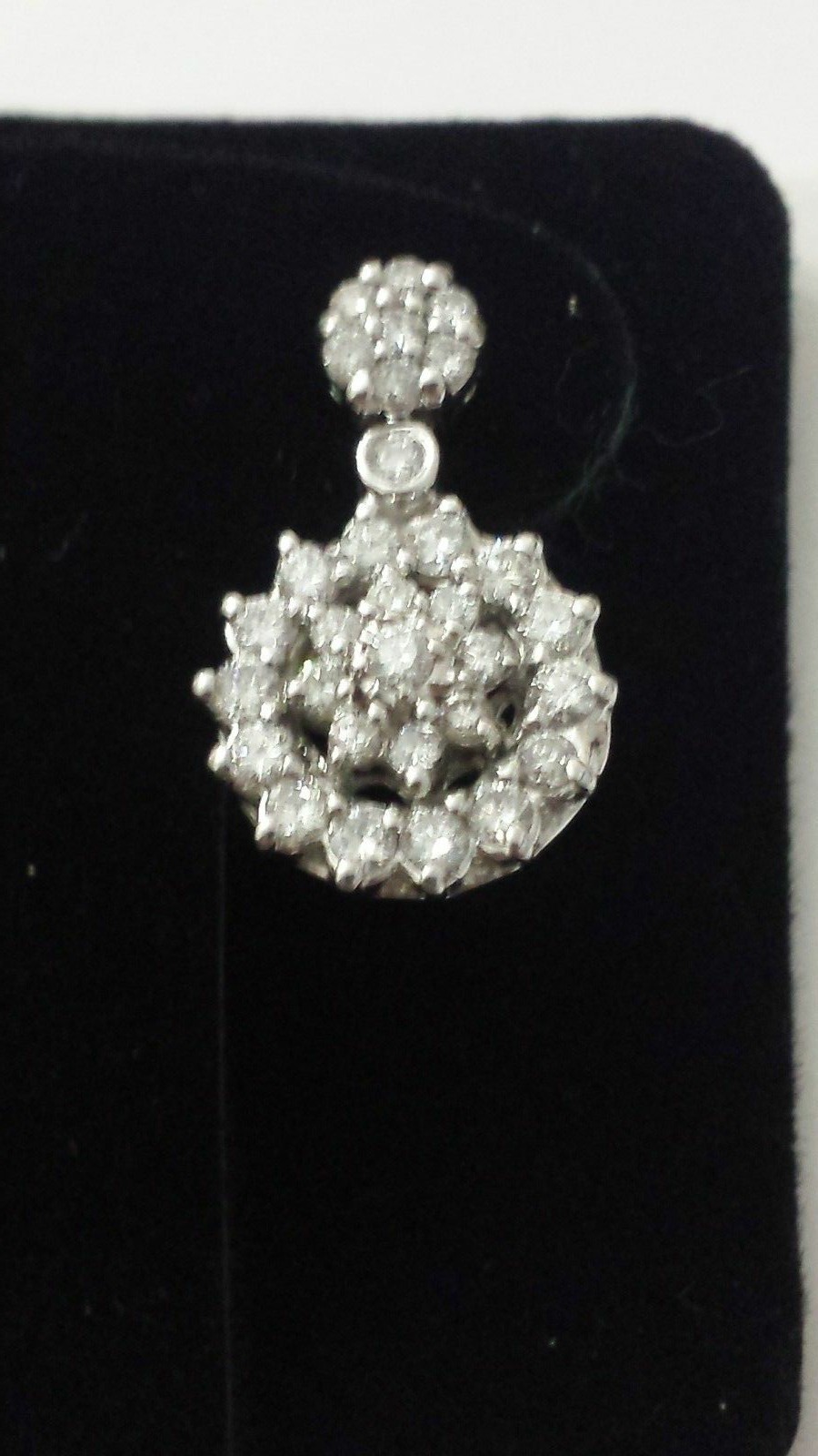 Pre-owned Teachers Jewelry Diamond Earrings 14k White Gold Flower Cluster Design 3 Ct. G-h Color Si Quality