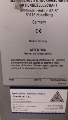 Heidelberg QM DI 46-4 Classic 4 Color Digital Press price $15,000 ST1005-16