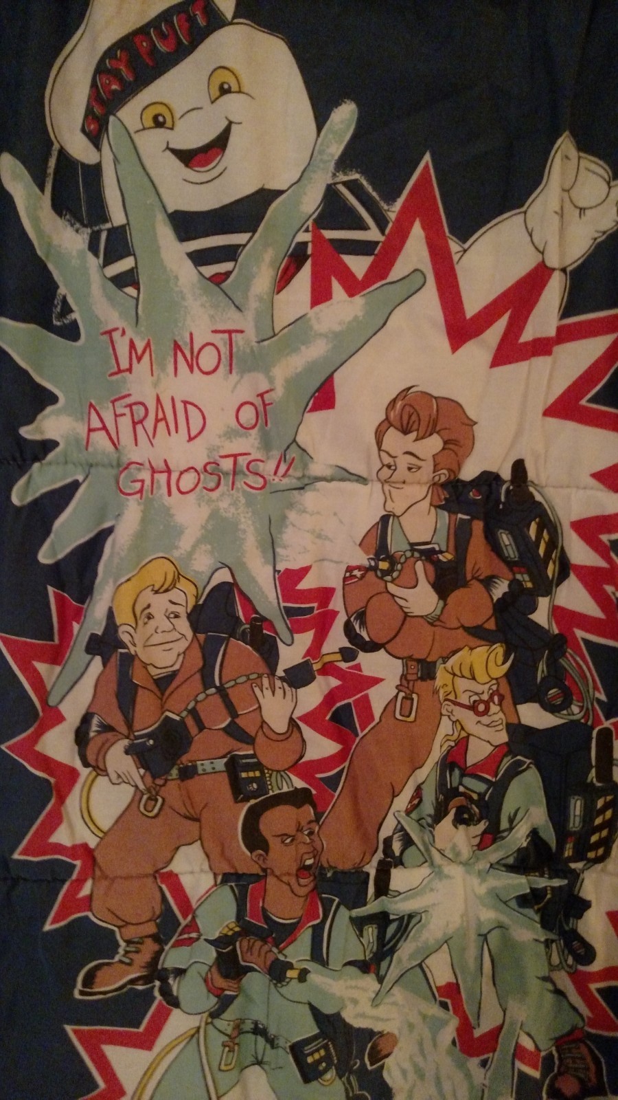 Vtg The Real Ghost Busters Kids Sleeping Bag Blanket Throw1984 cover 28