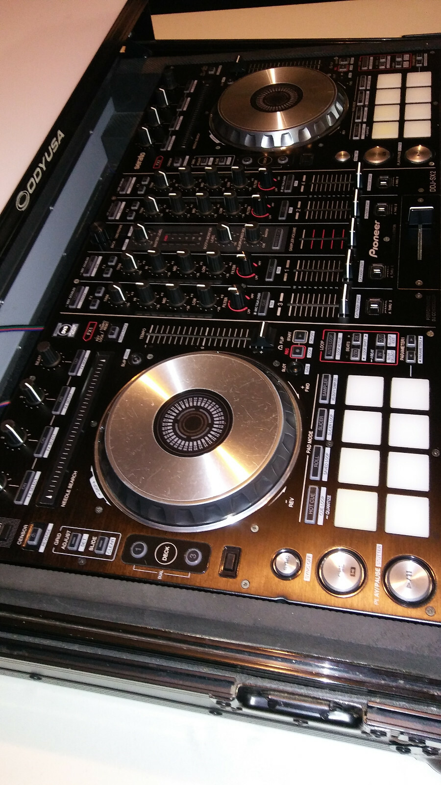 Pioneer DDJ-SX2 with Odyssey FFXGSPIDDJSX2BL Flight FX Case