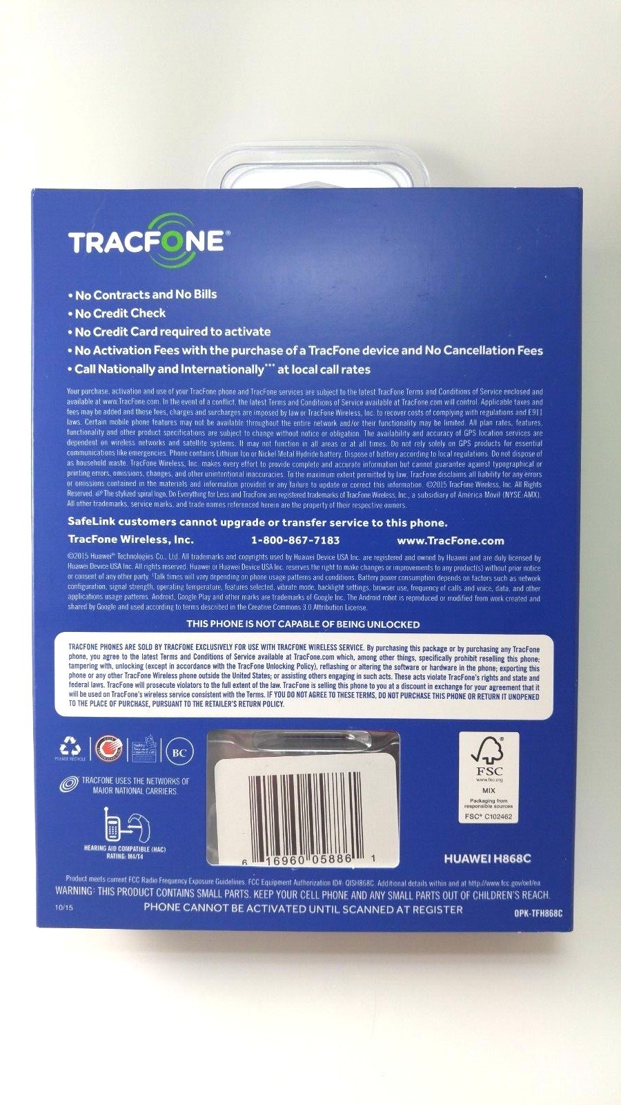 NEW & SEALED Tracfone Huawei Glory H868C Prepaid Smart Phone No Contract