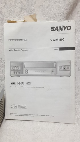 Sanyo VCR VHS Player model VWM-800