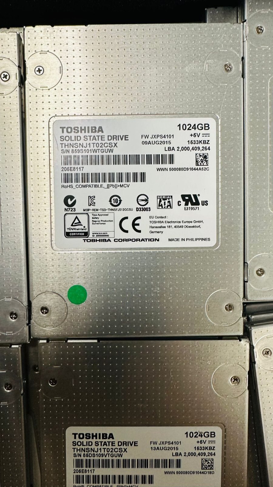 Lot Of 5 Toshiba THNSNJ1T02CSX 1024GB 2.5 Lot Of 5 Toshiba THNSNJ1T02CSX 1024GB 2.5