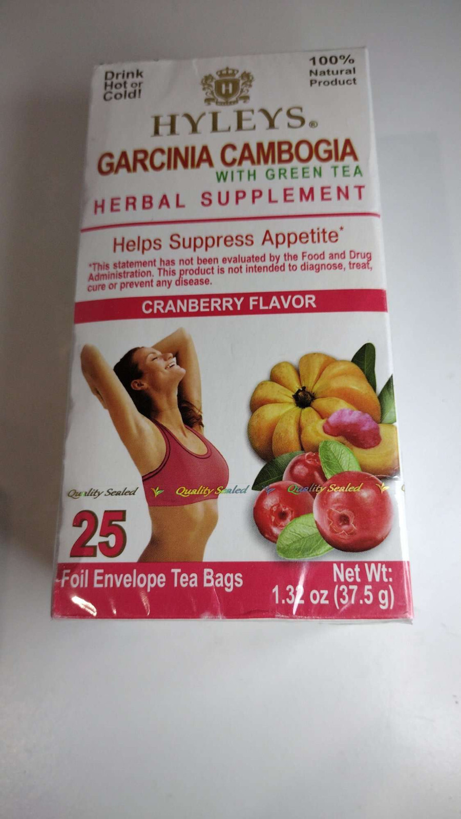 Wellness Garcinia Cambogia Green Bags Gluten Free Cranberry, 25 Ct