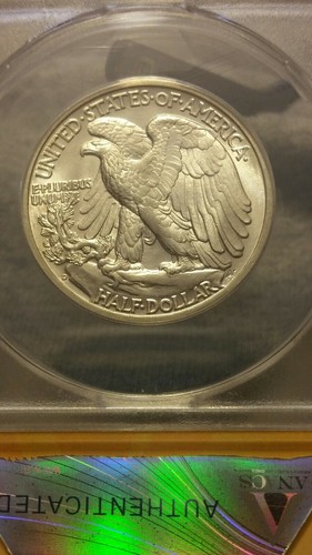 1942-D 50C ANACS MS64 Walking Liberty Half Dollar