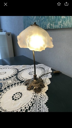 2 Tischlampen Jugendstil Antiquität Messing