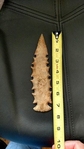 Beautiful Eccentric Native American Flint Spearhead.