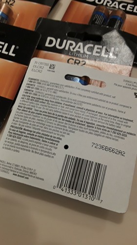 6-(2 PACKS) DURACELL CR2 LITHIUM 3V BATTERY - EXPIRATION DATE 03/2026