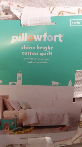 Twin Sized Pillowfort Shine Bright Cotton Quilt & Pillow Sham Diamonds Gems lot